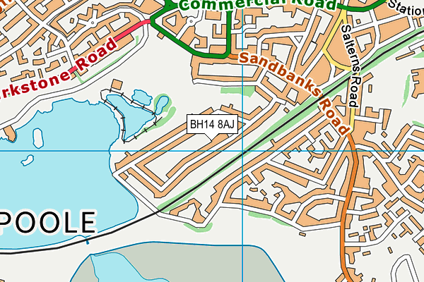 BH14 8AJ map - OS VectorMap District (Ordnance Survey)