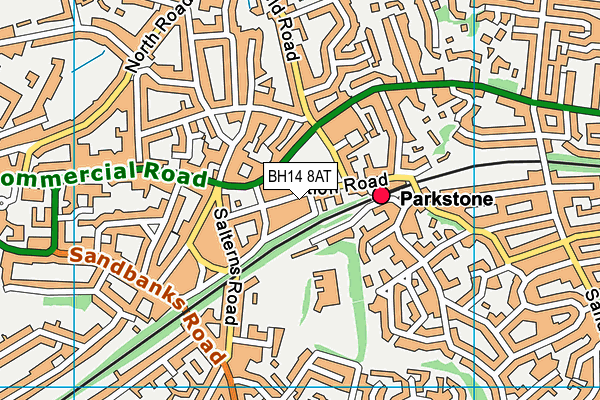 BH14 8AT map - OS VectorMap District (Ordnance Survey)