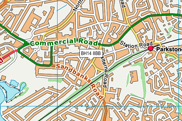 BH14 8BB map - OS VectorMap District (Ordnance Survey)