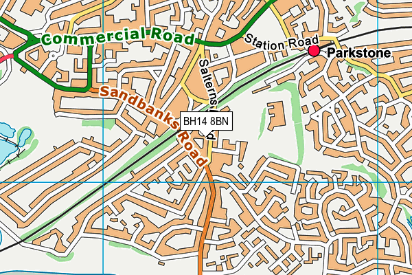 BH14 8BN map - OS VectorMap District (Ordnance Survey)
