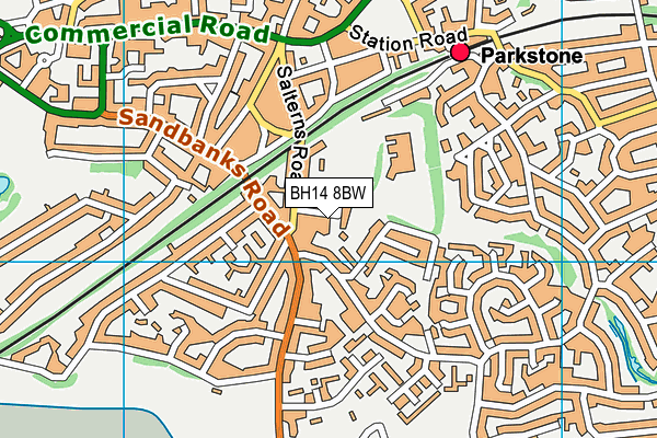 BH14 8BW map - OS VectorMap District (Ordnance Survey)