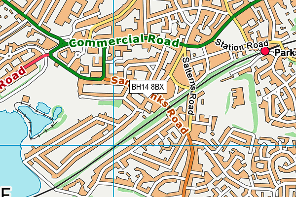 BH14 8BX map - OS VectorMap District (Ordnance Survey)