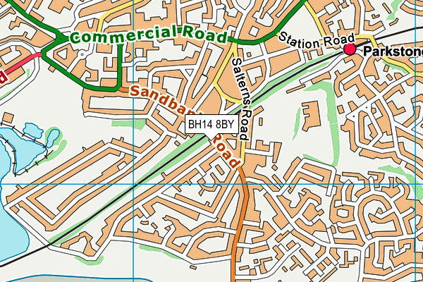 BH14 8BY map - OS VectorMap District (Ordnance Survey)