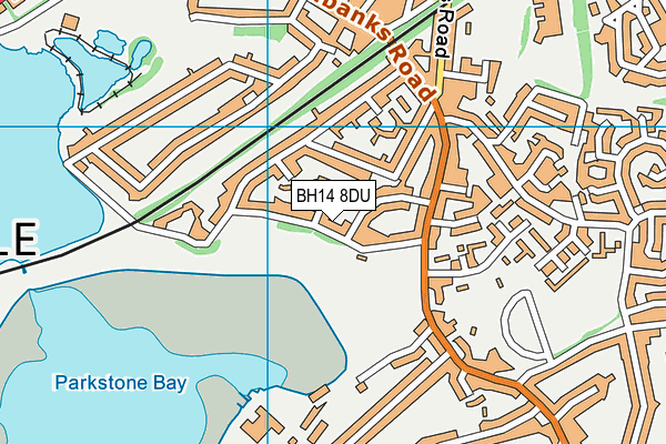 Whitecliff Recreation Ground map (BH14 8DU) - OS VectorMap District (Ordnance Survey)