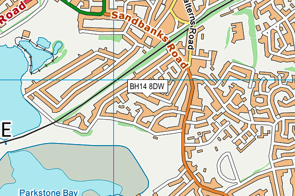 BH14 8DW map - OS VectorMap District (Ordnance Survey)