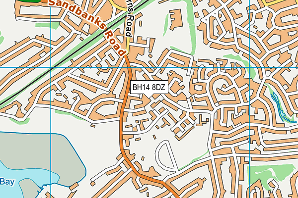 BH14 8DZ map - OS VectorMap District (Ordnance Survey)