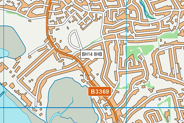 BH14 8HB map - OS VectorMap District (Ordnance Survey)