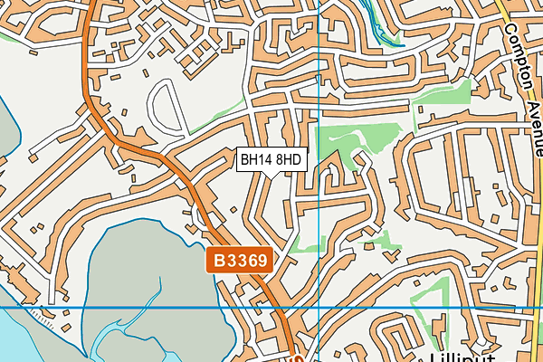 BH14 8HD map - OS VectorMap District (Ordnance Survey)