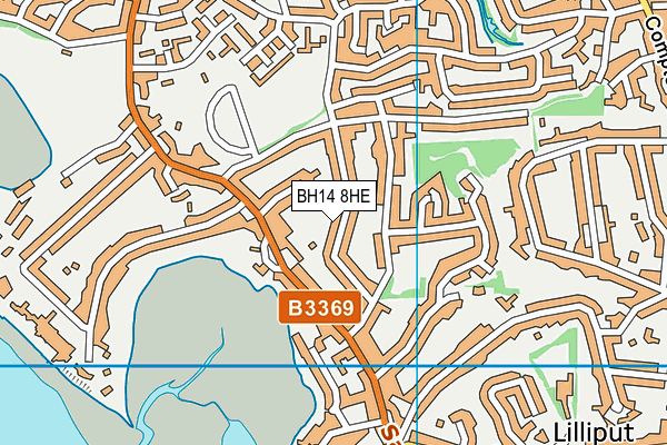 BH14 8HE map - OS VectorMap District (Ordnance Survey)