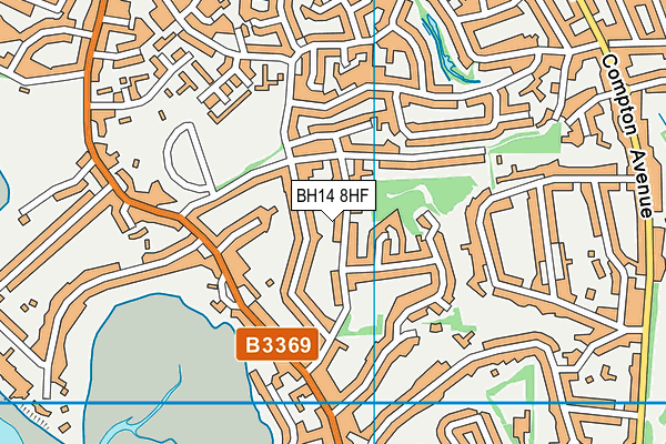 BH14 8HF map - OS VectorMap District (Ordnance Survey)