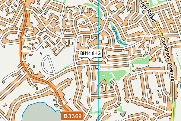 BH14 8HG map - OS VectorMap District (Ordnance Survey)