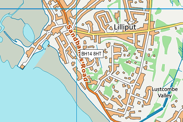 BH14 8HT map - OS VectorMap District (Ordnance Survey)