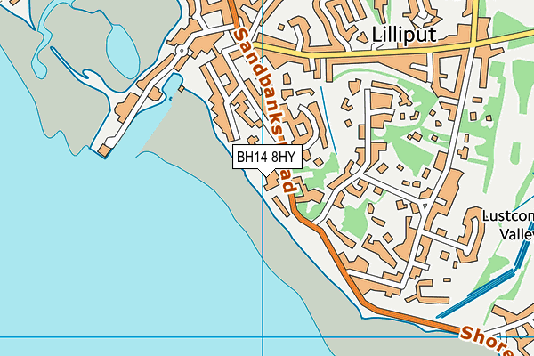 BH14 8HY map - OS VectorMap District (Ordnance Survey)