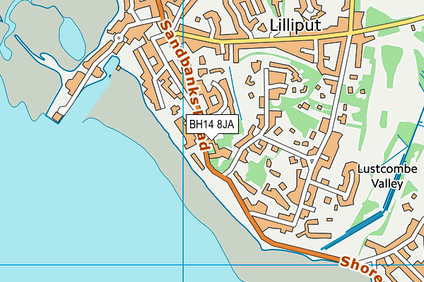 BH14 8JA map - OS VectorMap District (Ordnance Survey)