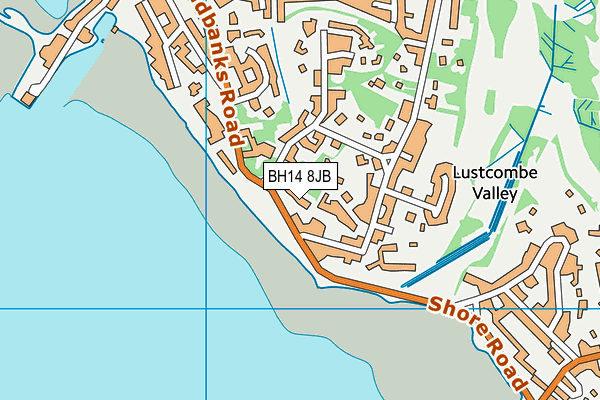 BH14 8JB map - OS VectorMap District (Ordnance Survey)