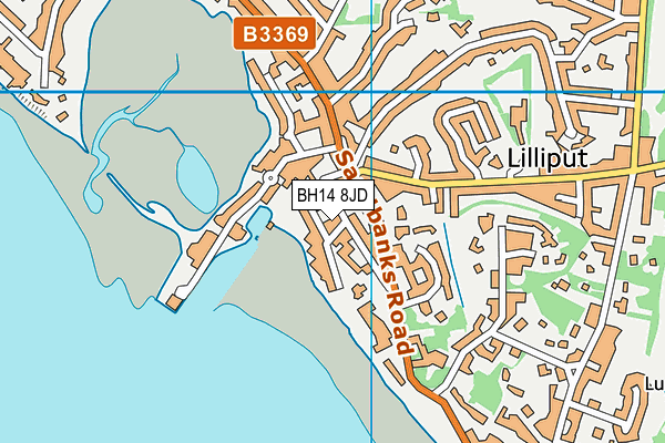 BH14 8JD map - OS VectorMap District (Ordnance Survey)