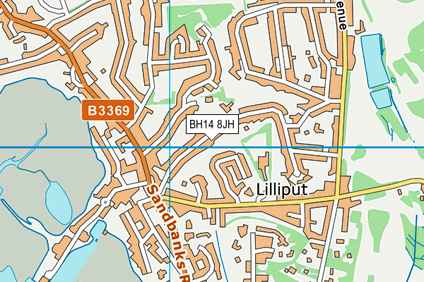 BH14 8JH map - OS VectorMap District (Ordnance Survey)