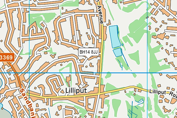 BH14 8JJ map - OS VectorMap District (Ordnance Survey)