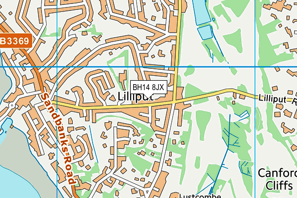 BH14 8JX map - OS VectorMap District (Ordnance Survey)