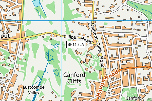 BH14 8LA map - OS VectorMap District (Ordnance Survey)