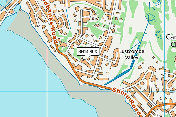BH14 8LX map - OS VectorMap District (Ordnance Survey)