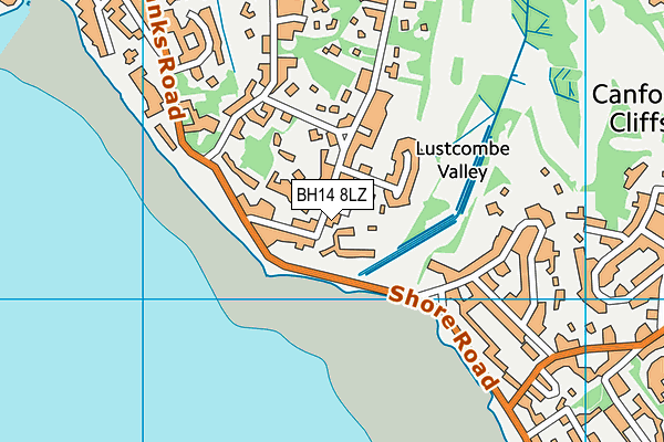 BH14 8LZ map - OS VectorMap District (Ordnance Survey)
