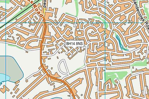 BH14 8NS map - OS VectorMap District (Ordnance Survey)