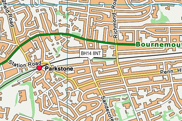 BH14 8NT map - OS VectorMap District (Ordnance Survey)