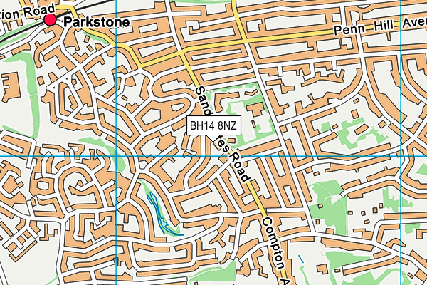 BH14 8NZ map - OS VectorMap District (Ordnance Survey)