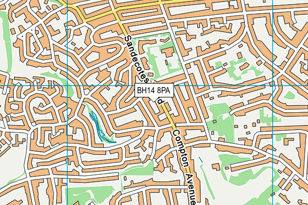 BH14 8PA map - OS VectorMap District (Ordnance Survey)