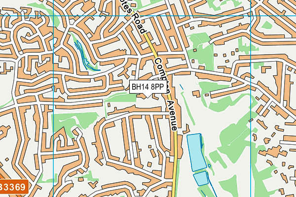 BH14 8PP map - OS VectorMap District (Ordnance Survey)