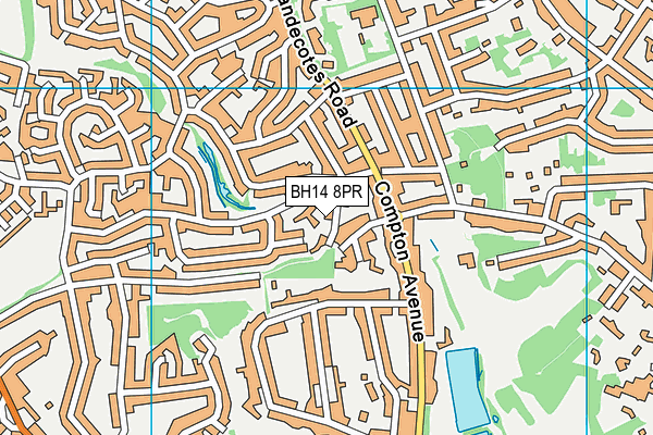 BH14 8PR map - OS VectorMap District (Ordnance Survey)