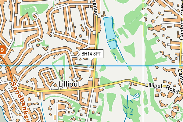 BH14 8PT map - OS VectorMap District (Ordnance Survey)