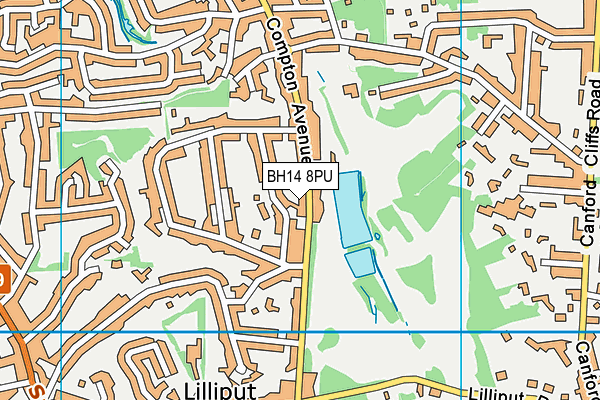 BH14 8PU map - OS VectorMap District (Ordnance Survey)
