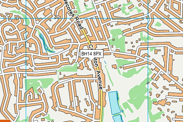 BH14 8PX map - OS VectorMap District (Ordnance Survey)