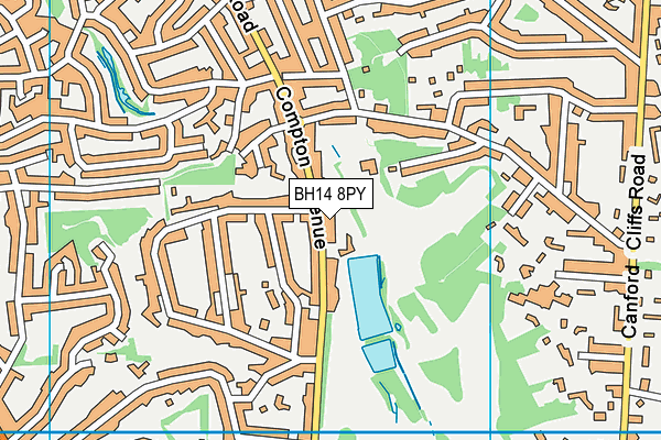 BH14 8PY map - OS VectorMap District (Ordnance Survey)