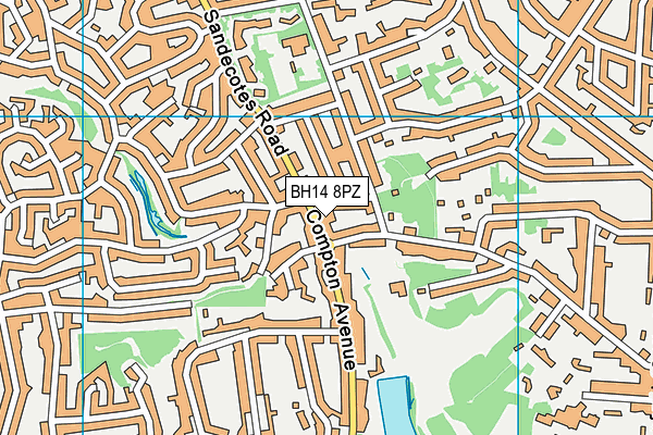 BH14 8PZ map - OS VectorMap District (Ordnance Survey)