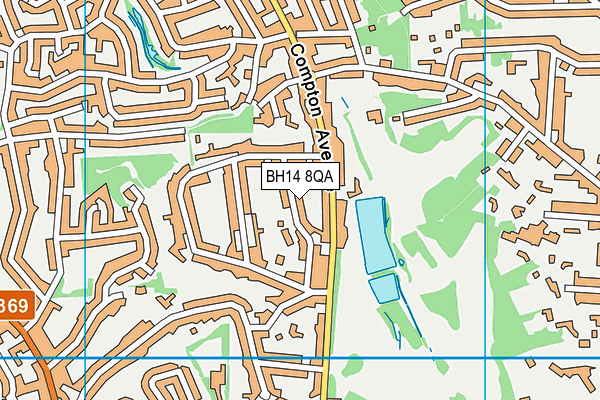 BH14 8QA map - OS VectorMap District (Ordnance Survey)