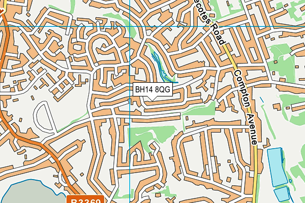 BH14 8QG map - OS VectorMap District (Ordnance Survey)