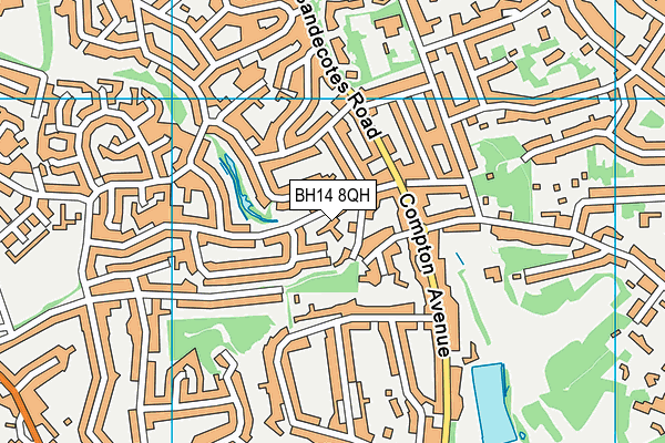 BH14 8QH map - OS VectorMap District (Ordnance Survey)