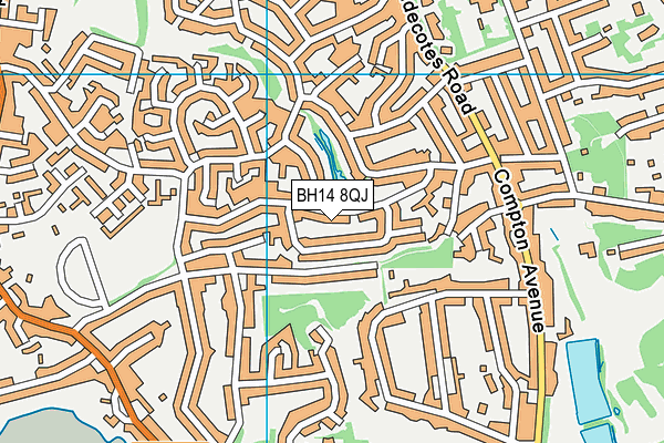BH14 8QJ map - OS VectorMap District (Ordnance Survey)