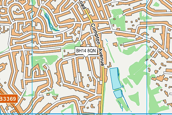BH14 8QN map - OS VectorMap District (Ordnance Survey)