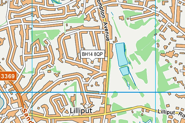 BH14 8QP map - OS VectorMap District (Ordnance Survey)