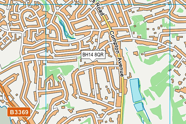 BH14 8QR map - OS VectorMap District (Ordnance Survey)