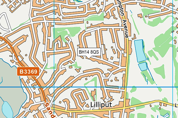 BH14 8QS map - OS VectorMap District (Ordnance Survey)