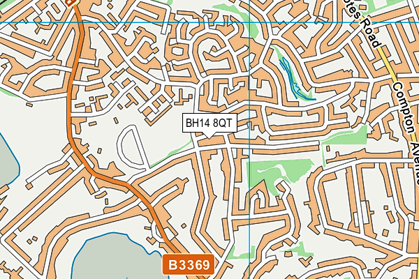 BH14 8QT map - OS VectorMap District (Ordnance Survey)