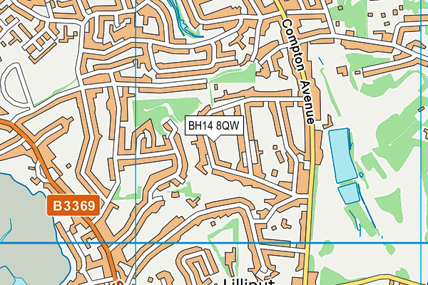 BH14 8QW map - OS VectorMap District (Ordnance Survey)