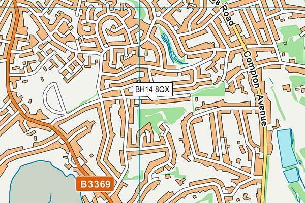 BH14 8QX map - OS VectorMap District (Ordnance Survey)
