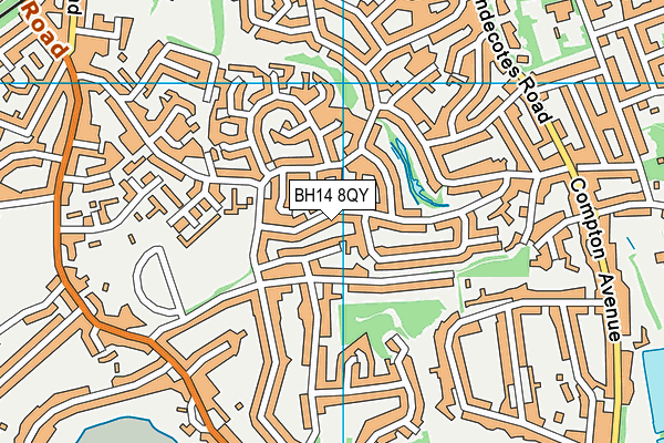 BH14 8QY map - OS VectorMap District (Ordnance Survey)