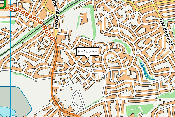 BH14 8RE map - OS VectorMap District (Ordnance Survey)